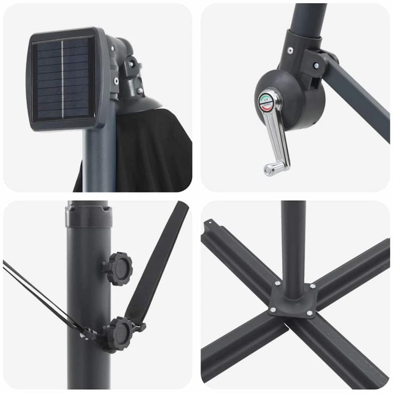 vidaXL Saulessargs Melna 294 x 200 x 270 cm Poliesters un alumīnijs