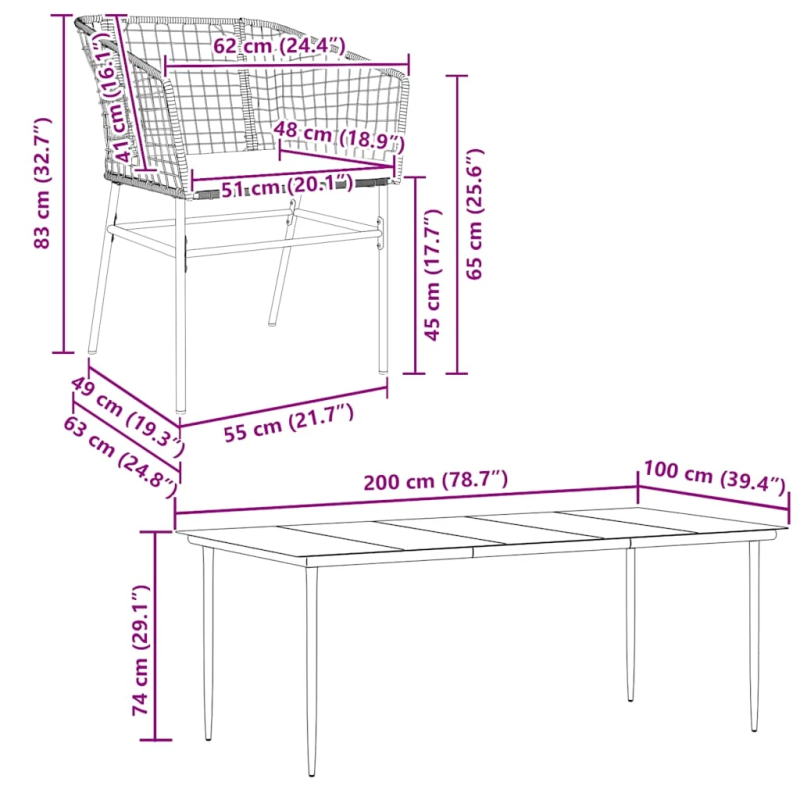 vidaXL 9-daļīgs dārza mēbeļu komplekts, matrači, brūna PE rotangpalma