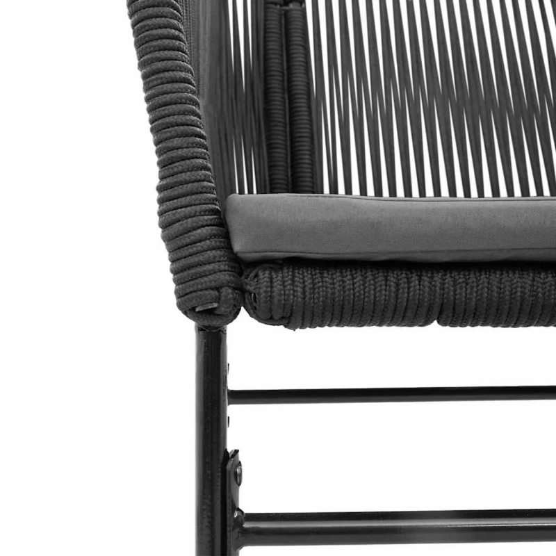 vidaXL 9-daļīgs dārza mēbeļu komplekts, matrači, melna PE rotangpalma