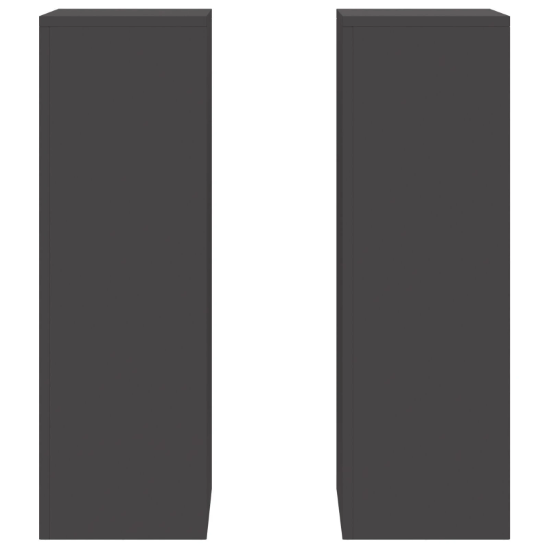 vidaXL Augu statīvs 2 pcs Melna 24 x 24 x 75 cm Tērauds