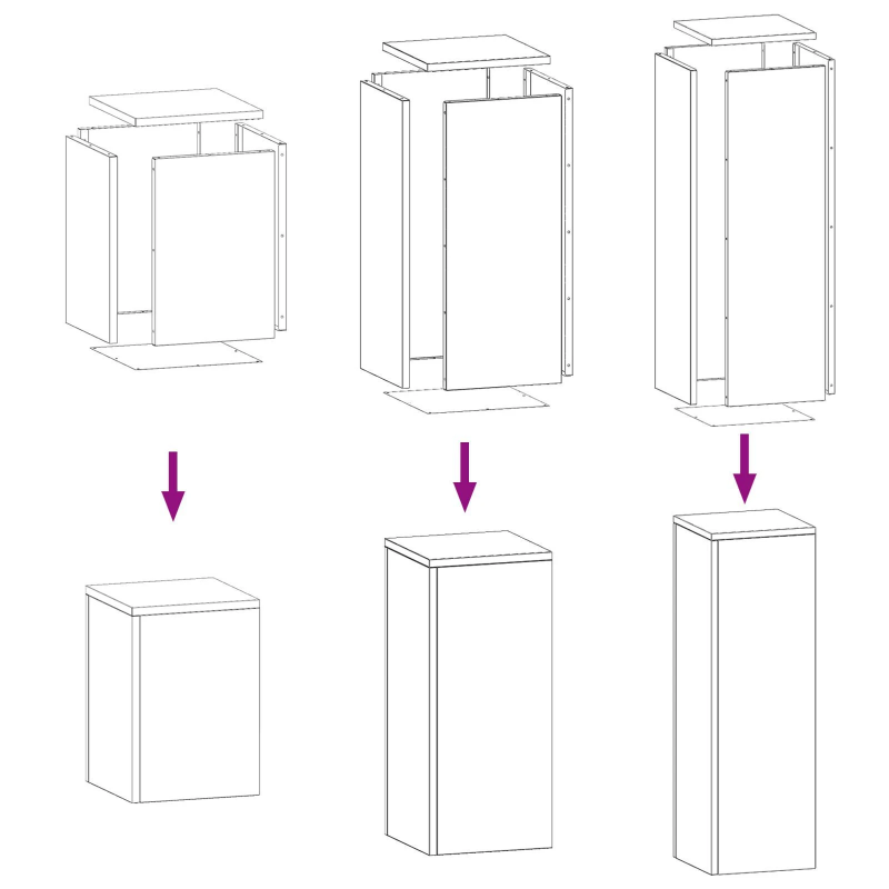 vidaXL Augu statīvs 3 pcs Antracīts Tērauds
