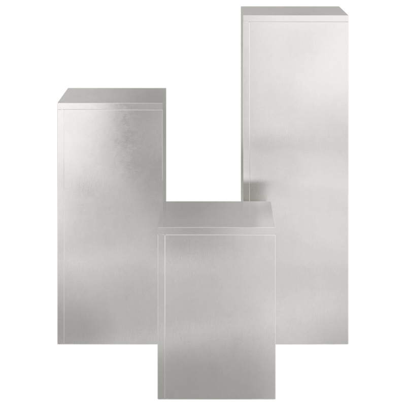 vidaXL Augu statīvs 3 pcs Sudraba Nerūsējošs tērauds