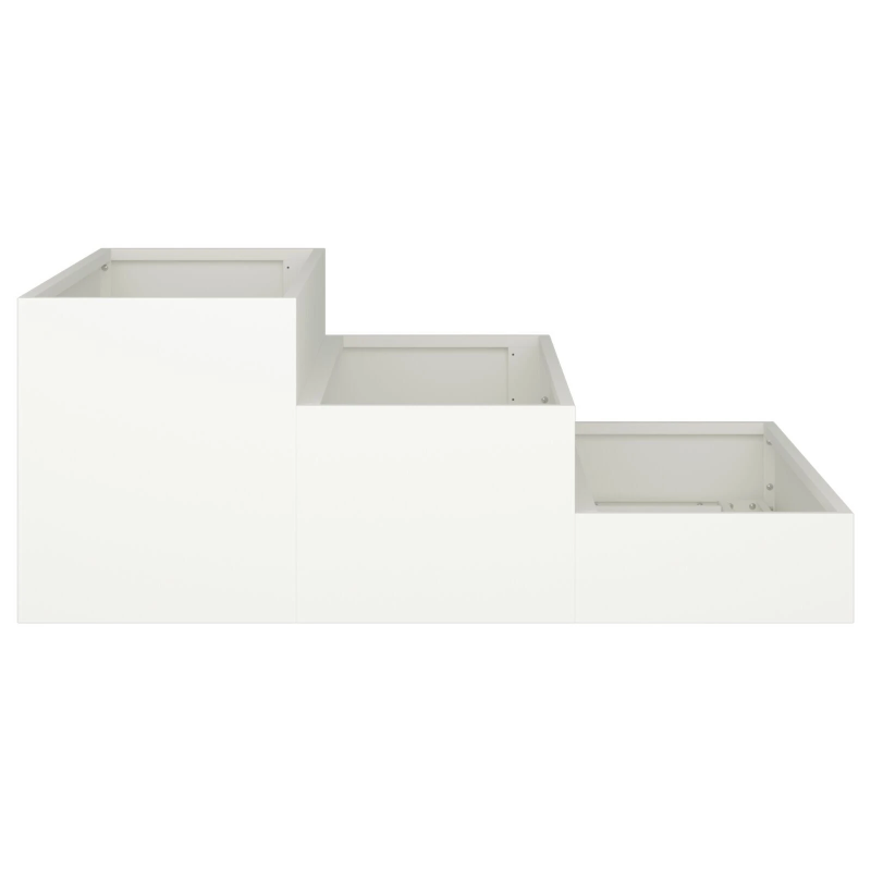 vidaXL Dārza stādītājs Balts 90 x 90 x 35 cm Auksti velmēta tērauds