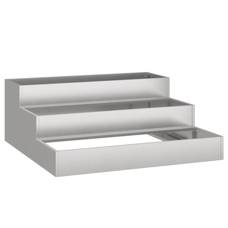 vidaXL Dārza stādītājs Sudraba 90 x 90 x 35 cm Nerūsējošs tērauds