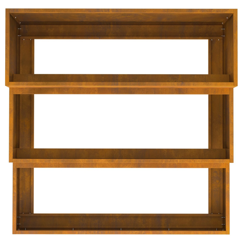 vidaXL Dārza stādītājs Rūsa 90 x 90 x 35 cm Laika tērauds