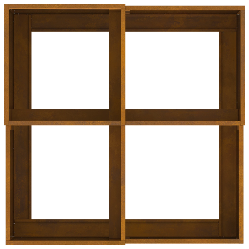 vidaXL Dārza stādītājs Rūsa 80 x 80 x 48 cm Laika tērauds