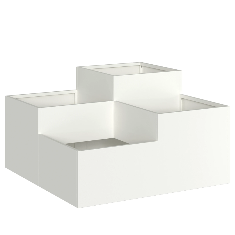 vidaXL Dārza stādītājs Balts 100 x 100 x 48 cm Tērauds