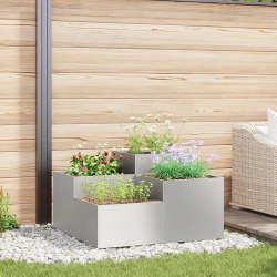 vidaXL Dārza stādītājs Sudraba 100 x 100 x 48 cm Nerūsējošs tērauds