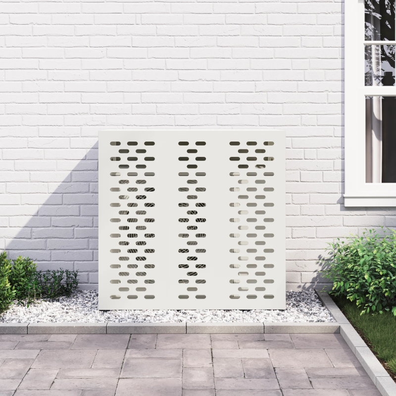 vidaXL Gaisa kondicioniera pārsegs Balts 110 x 50 x 105 cm Tērauds