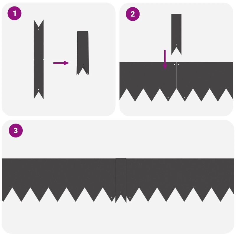 vidaXL Zāliena Apmale 20 pcs Melna 100 x 0.05 x 20 cm