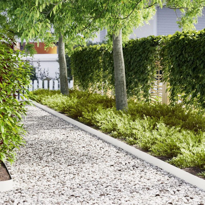 vidaXL Zāliena Apmale 20 pcs Balts 100 x 0.05 x 20 cm