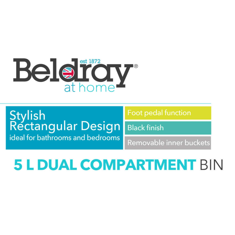 Beldray LA035235BLKFEU7 5-Litre Dual Compartment Bin – Black
