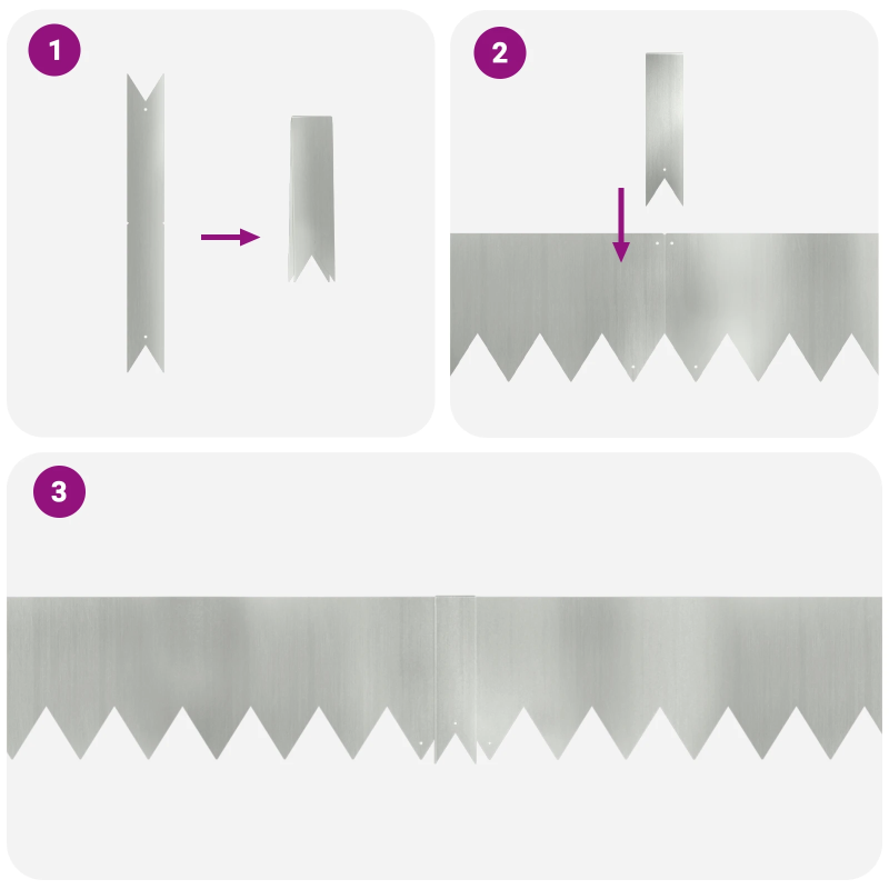 vidaXL Zāliena Apmale 20 pcs Sudraba 100 x 0.05 x 20 cm