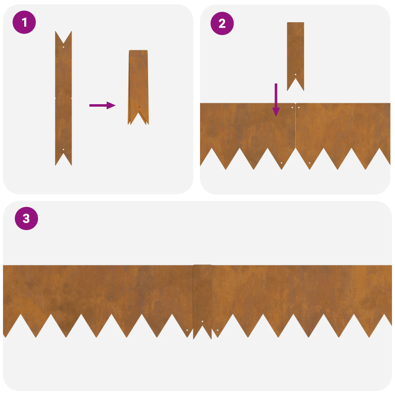 vidaXL Zāliena Apmale 30 pcs Brūna 100 x 0.05 x 20 cm Laika tērauds