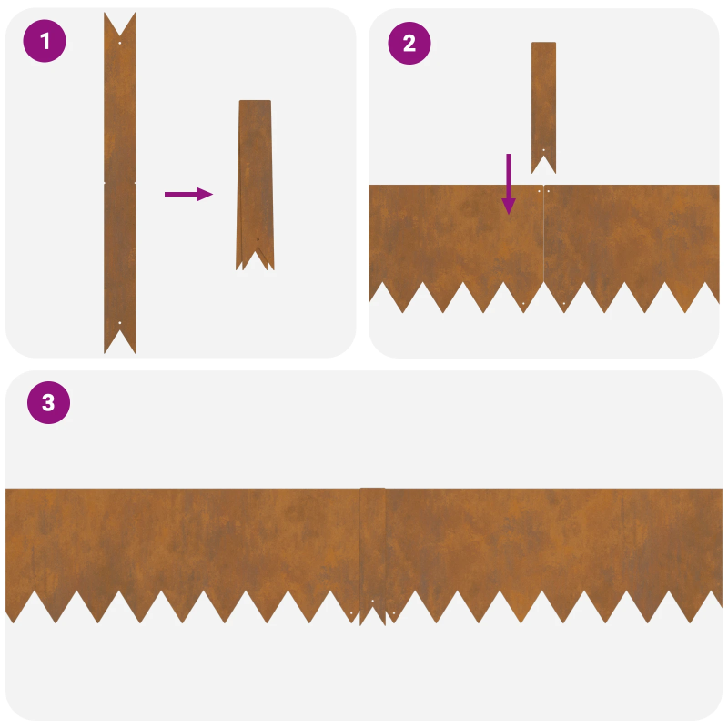 vidaXL Zāliena Apmale 10 pcs Brūna 100 x 0.05 x 20 cm Laika tērauds