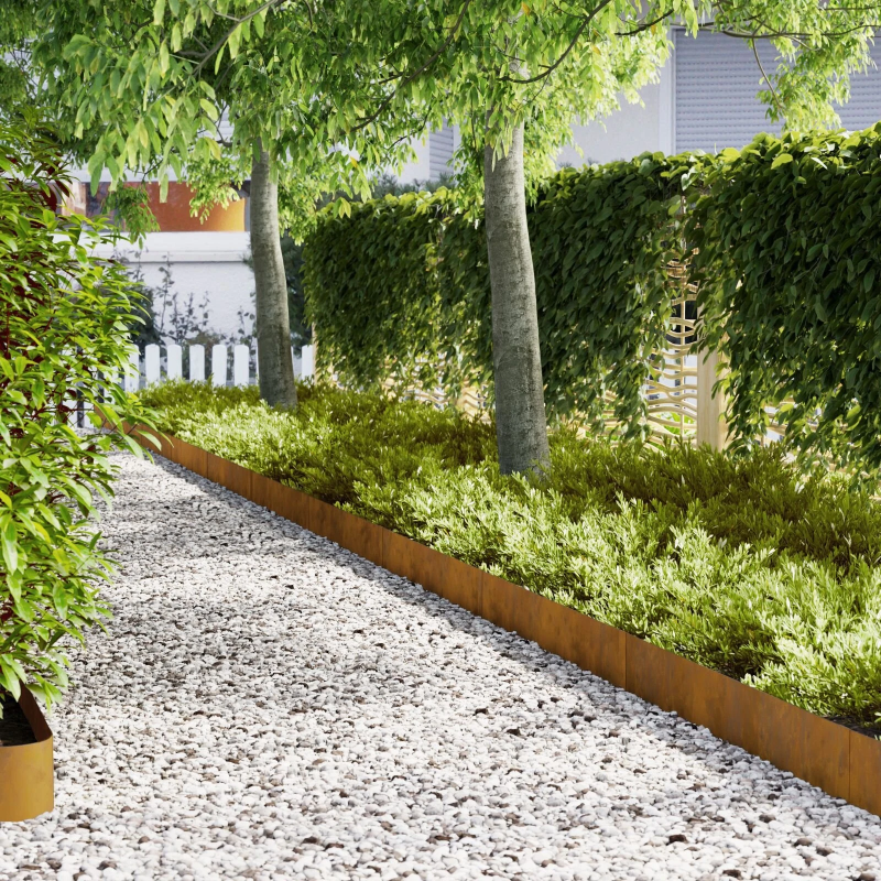 vidaXL Zāliena Apmale 30 pcs Brūna 100 x 0.05 x 20 cm Laika tērauds