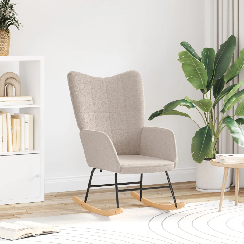 vidaXL Šūpuļkrēsls Gaiši pelēks Šerpa Audums