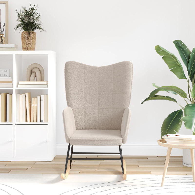 vidaXL Šūpuļkrēsls Gaiši pelēks Šerpa Audums