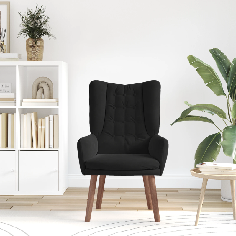 vidaXL atpūtas krēsls Melna 63 x 67 x 94 cm Samts