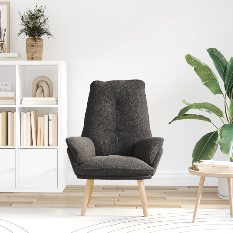 vidaXL atpūtas krēsls Tumši pelēks 69 x 74 x 93 cm Šerpa Audums