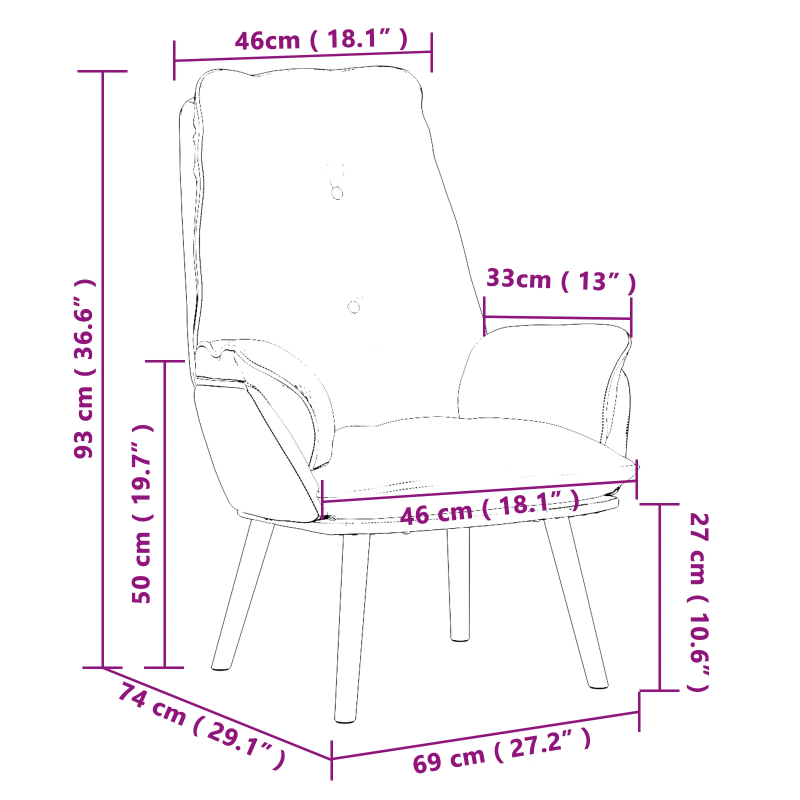 vidaXL atpūtas krēsls Tumši pelēks 69 x 74 x 93 cm Šerpa Audums