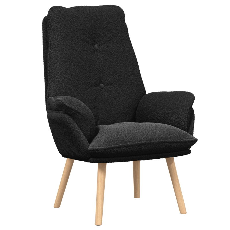 vidaXL atpūtas krēsls Melna 69 x 74 x 93 cm Šerpa Audums