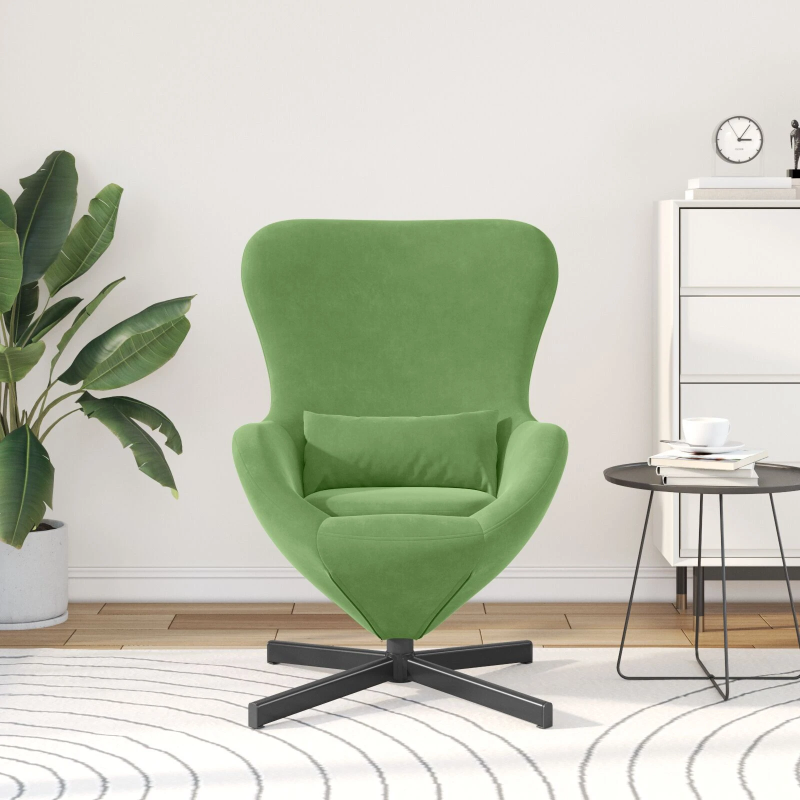 vidaXL Olu krēsls Gaiši zaļa 63 x 73 x 90 cm Samts