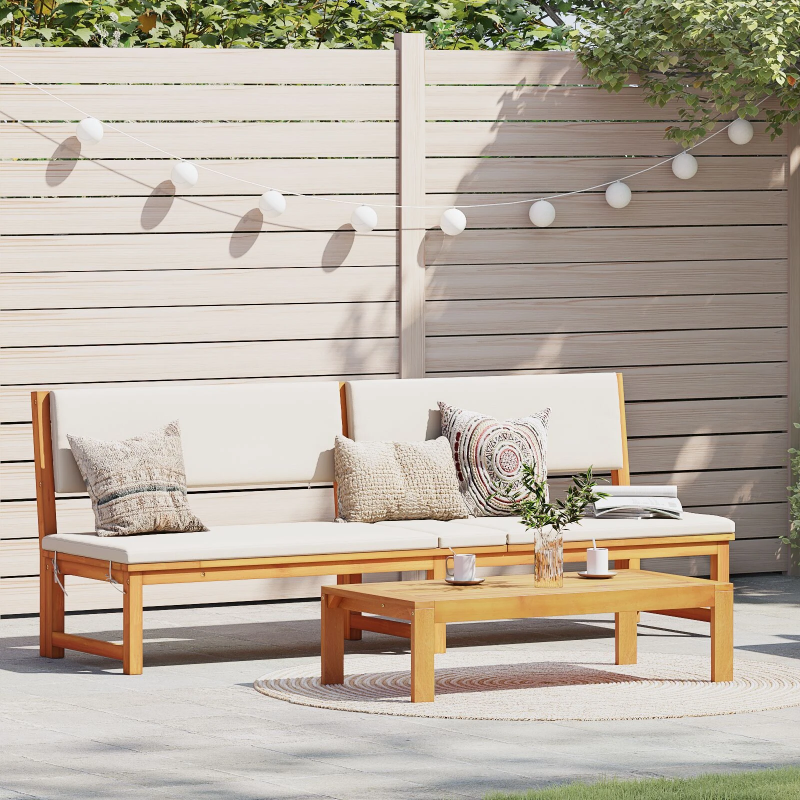 vidaXL Sauļošanās krēsls Brūna 200 x 57 x 75cm Akācijas masīvkoks