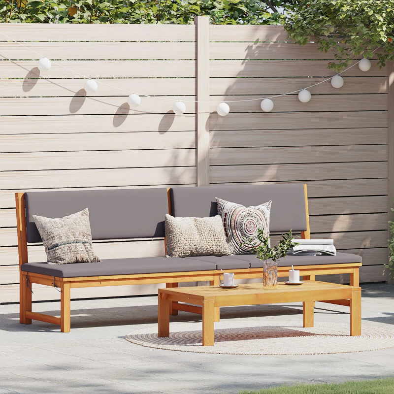 vidaXL Sauļošanās krēsls Brūna 200 x 57 x 75cm Akācijas masīvkoks