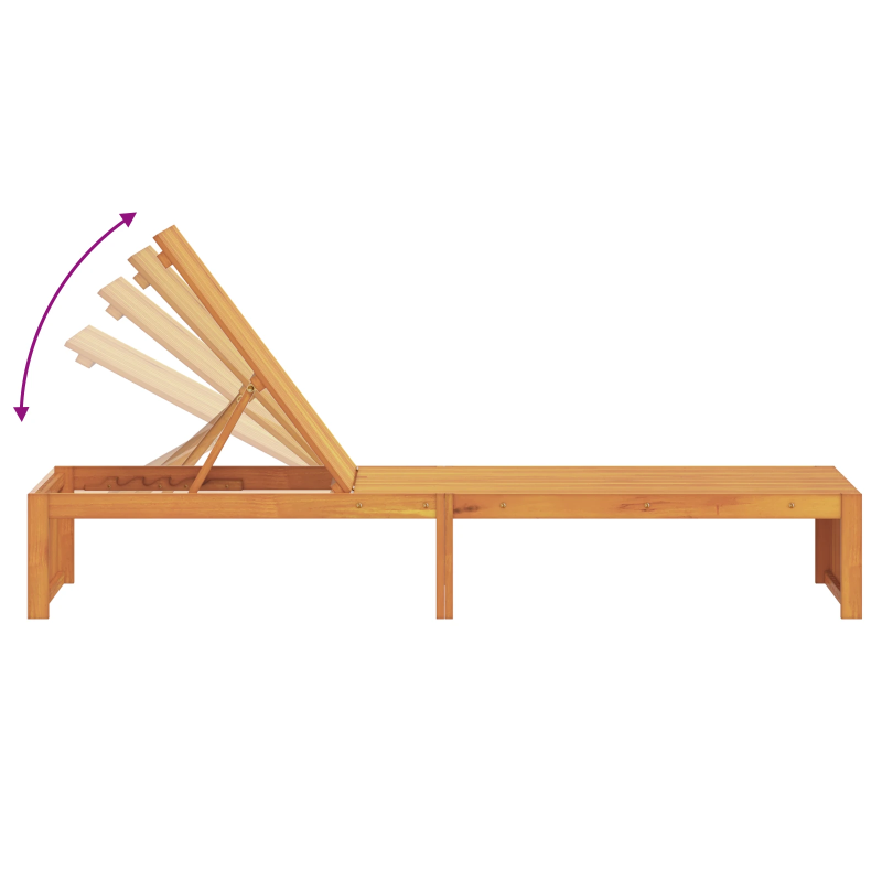 vidaXL Sauļošanās krēsls Brūna 55 x 200 x 94cm Akācijas masīvkoks