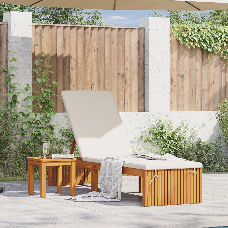 vidaXL Sauļošanās krēsls Brūna 55 x 200 x 94cm Akācijas masīvkoks