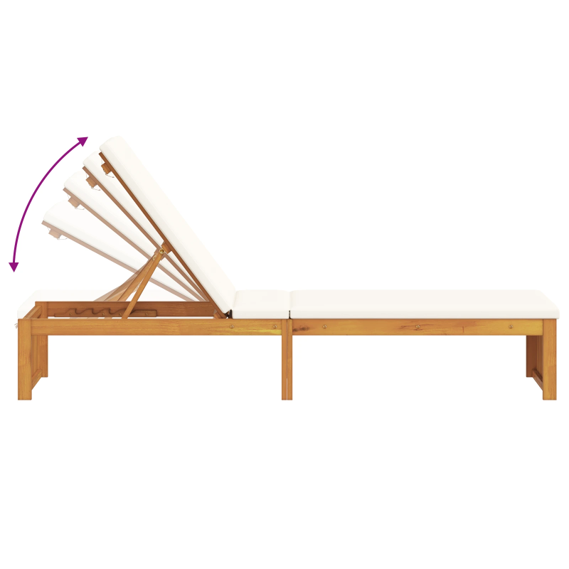 vidaXL Sauļošanās krēsls Brūna 55 x 200 x 94cm Akācijas masīvkoks