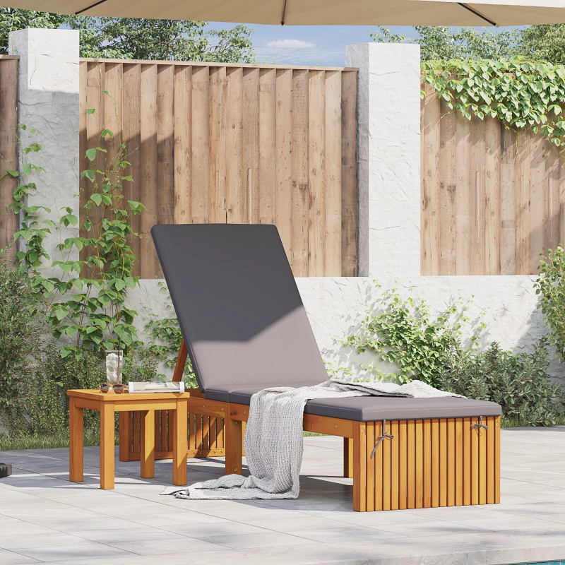 vidaXL Sauļošanās krēsls Brūna 55 x 200 x 94cm Akācijas masīvkoks