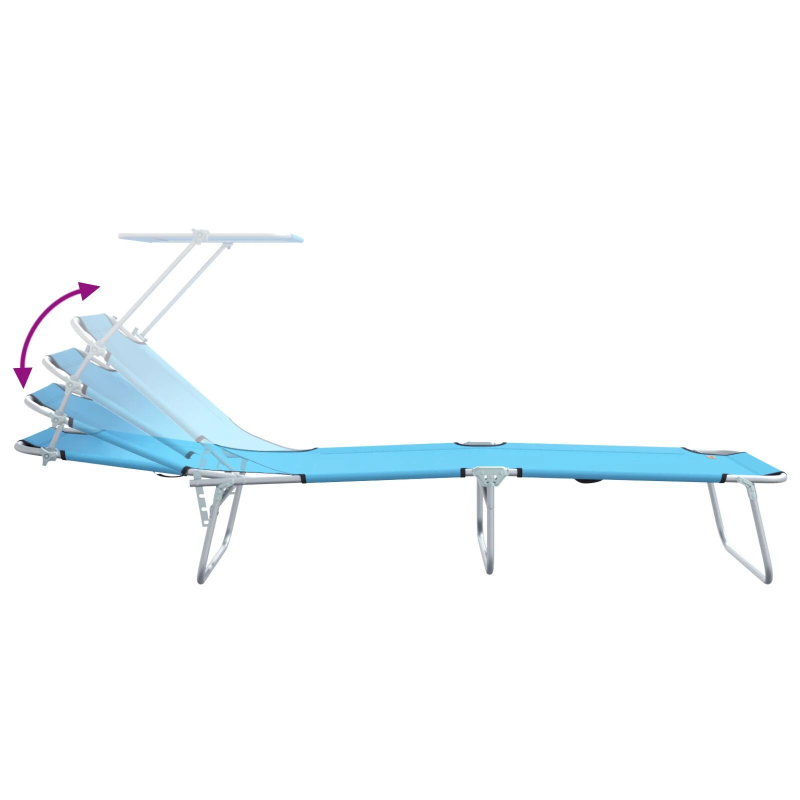 vidaXL Sauļošanās krēsls 2 pcs Spilgti zila 58 x 188 x 77cm Poliesters