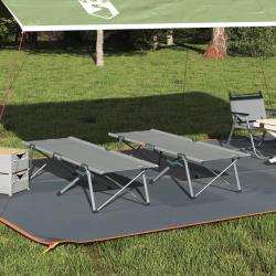 vidaXL Salokāma kempinga gulta 2 pcs Pelēka 194 x 62,5 x 42,5 cm