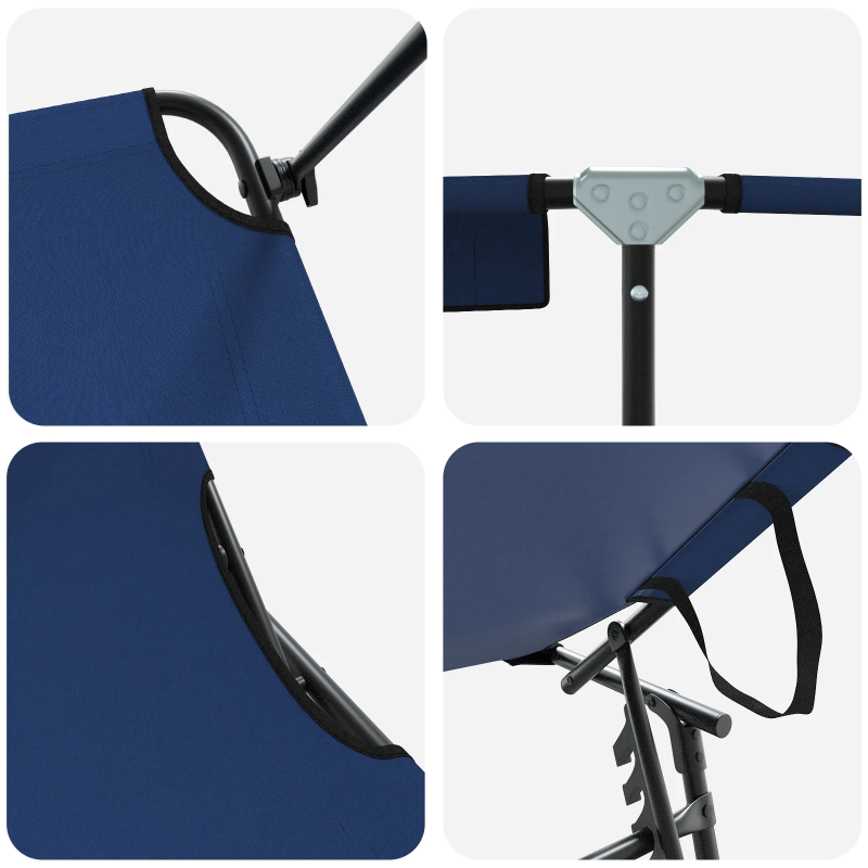 vidaXL Saliekamais sauļošanās krēsls Zila 190 x 57 x 81 cm oksforda