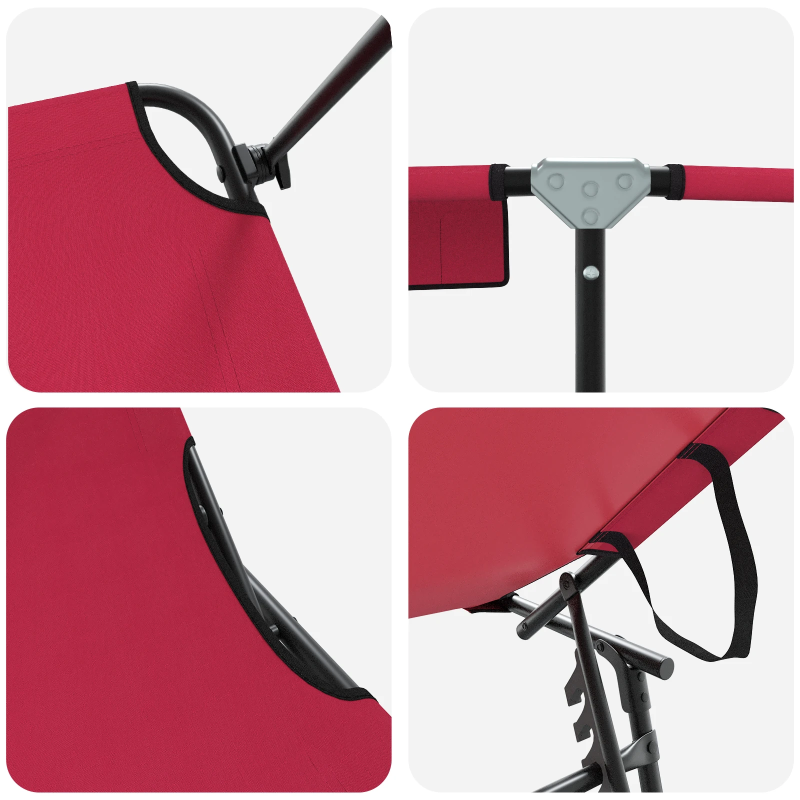 vidaXL Saliekamais sauļošanās krēsls Sarkana 190 x 57 x 81 cm oksforda