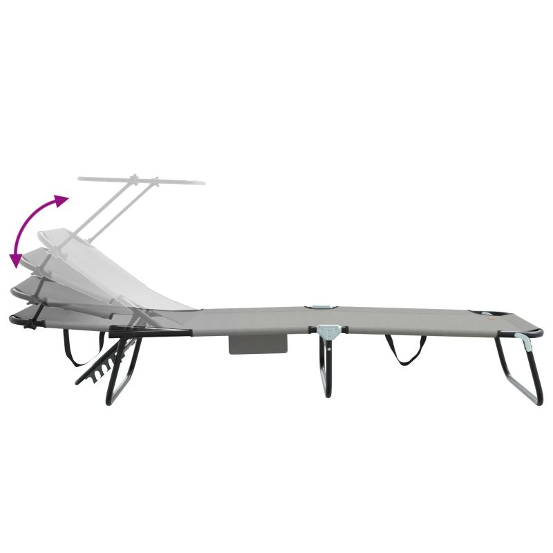 vidaXL Saliekamais sauļošanās krēsls 2 pcs Pelēka 190 x 57 x 81 cm