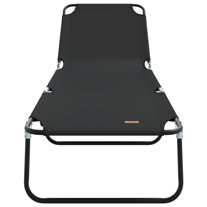 vidaXL Saliekamais sauļošanās krēsls Melna 188 x 57 x 86,5 cm