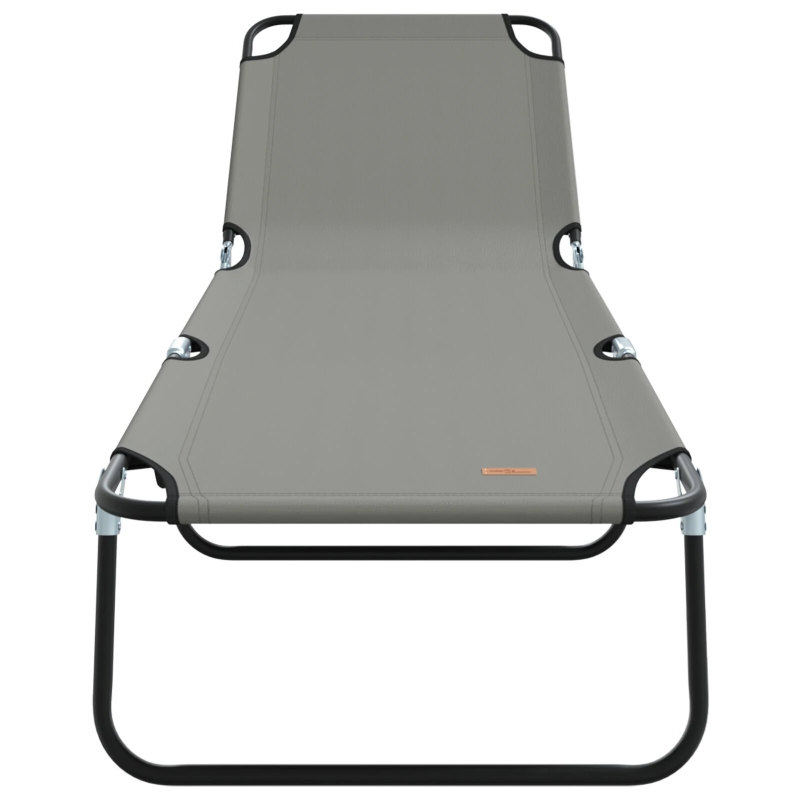 vidaXL Saliekamais sauļošanās krēsls Pelēka 188 x 57 x 86,5 cm