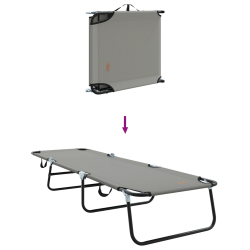 vidaXL Saliekamais sauļošanās krēsls 2 pcs Pelēka 188 x 57 x 86,5 cm