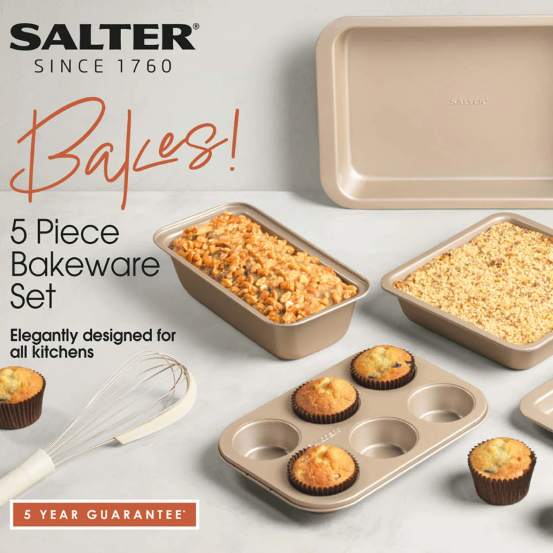 Salter BW12603G1EU7 Bakes 5-Piece Baking Set - Gold