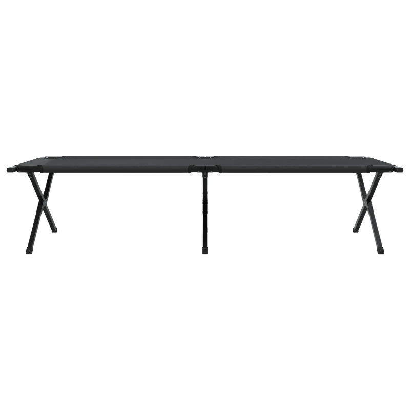 vidaXL Salokāma kempinga gulta Melna 210 x 80 x 46 cm Oksfordas audums