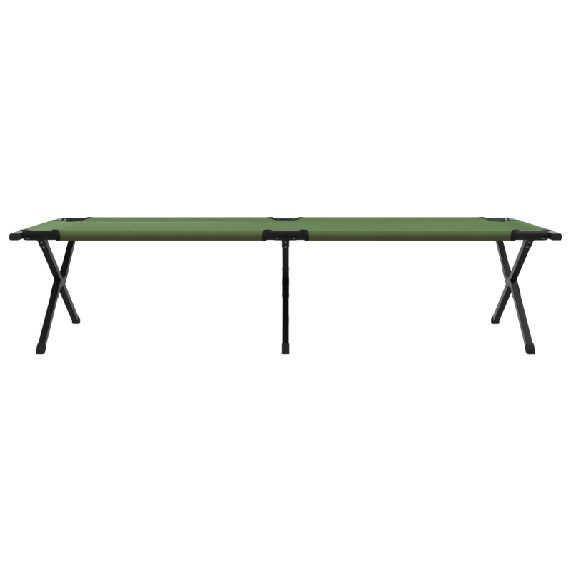 vidaXL Salokāma kempinga gulta Zaļa 210 x 80 x 46 cm Oksfordas audums