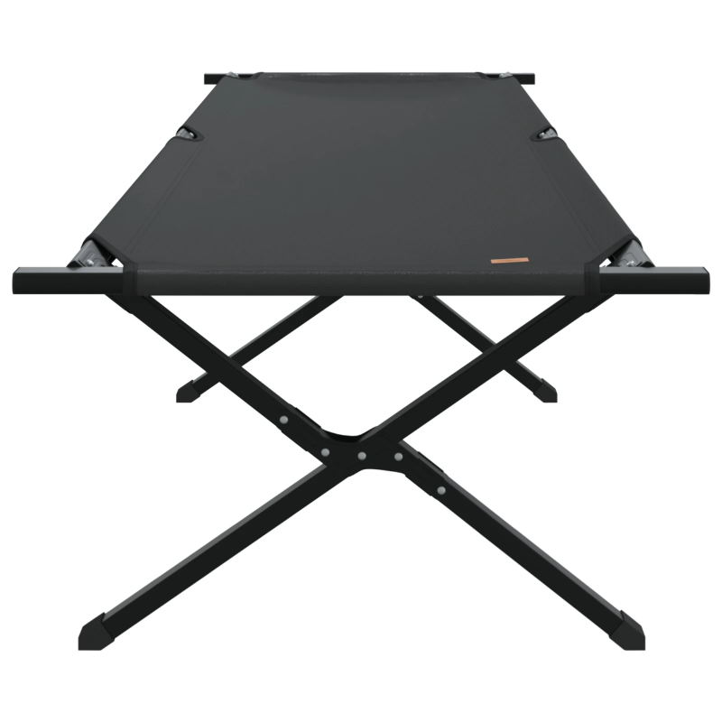 vidaXL Salokāma kempinga gulta 2 pcs Melna 210 x 80 x 46 cm