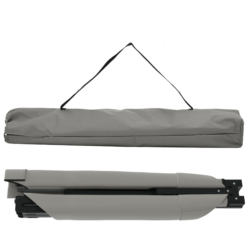 vidaXL Salokāma kempinga gulta 2 pcs Pelēka 210 x 80 x 46 cm