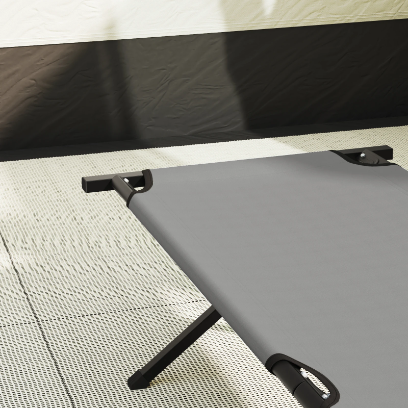 vidaXL Salokāma kempinga gulta 2 pcs Pelēka 210 x 80 x 46 cm