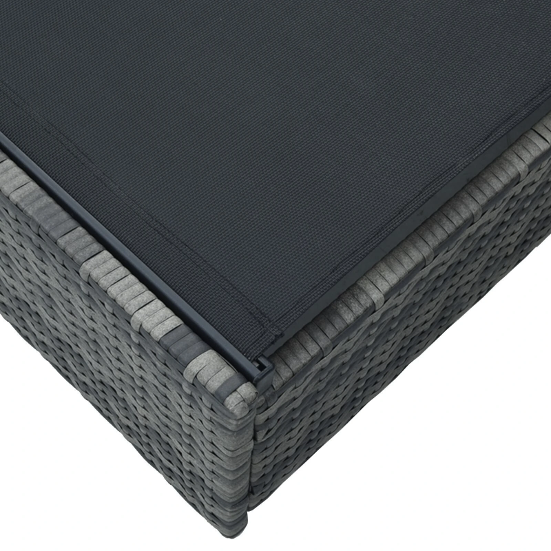 vidaXL Sauļošanās krēsls Pelēka 200.5 x 70 x 75 cm poliratāns