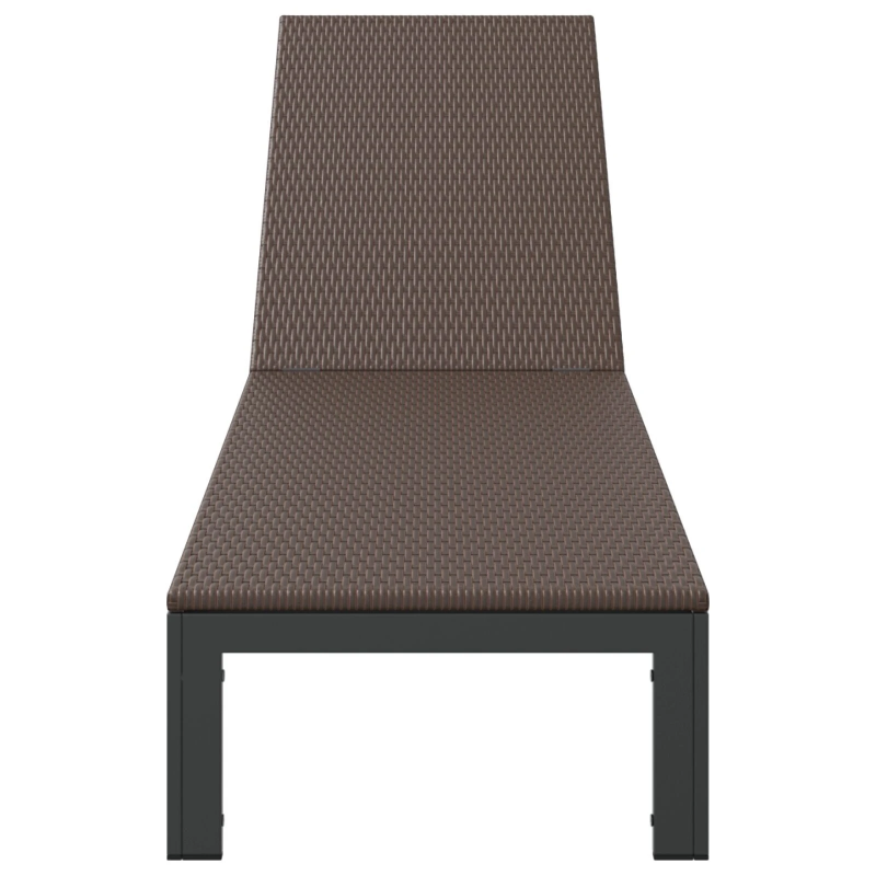 vidaXL Sauļošanās gulta 1-persona Brūna 206 x 62.5 x 74 cm poliratāns