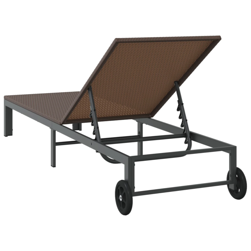 vidaXL Sauļošanās gulta 1-persona Brūna 206 x 62.5 x 74 cm poliratāns